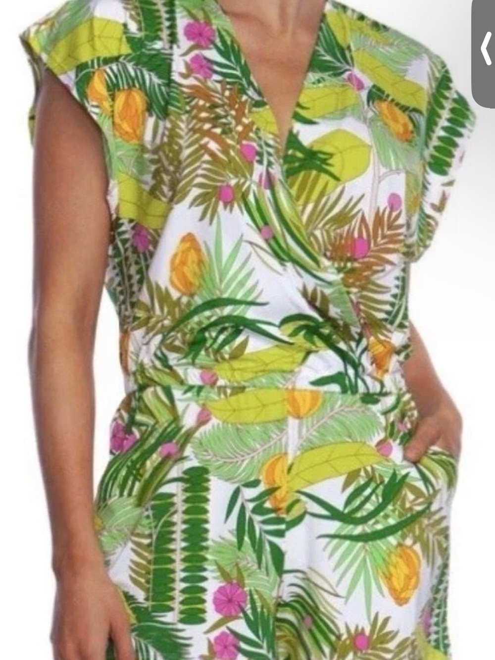 NWT Trina Turk Tropical Romper Coverup with Pockets